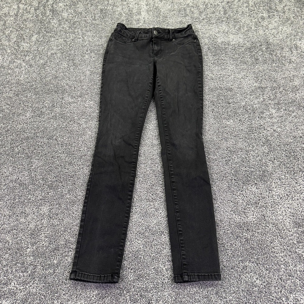 Maurices Jeans Womens S-REG Black Mid Rise Skinny Stretch Charcoal Wash Denim